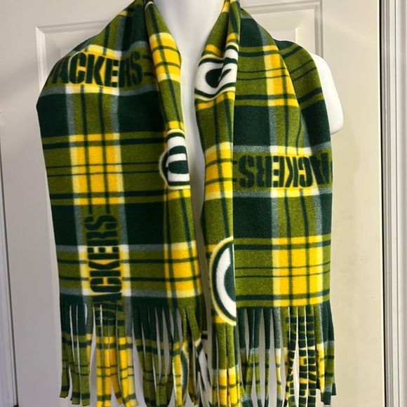 Source Unknown Other - Green Bay Packers Vibrant Soft Cozy Green Yellow White Fleece Football Scarf- OS